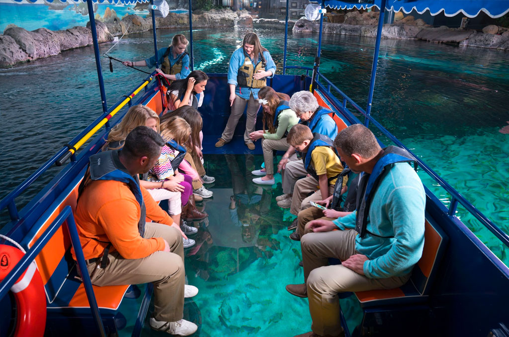 Venture into Shark Lagoon and experience the indoor Glass Bottom Boat Adventure at Ripley's Aquarium