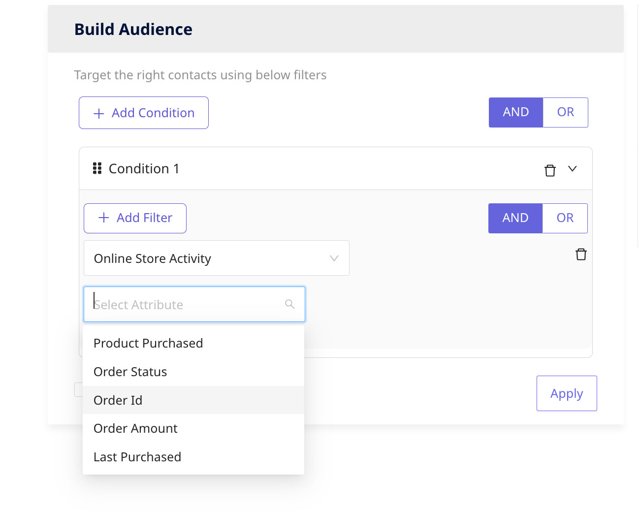 Marketing Engine Build Audience Feature